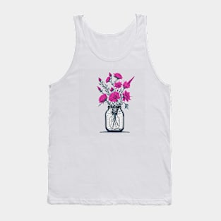 blooming Flowers in a Mason Jar Tank Top